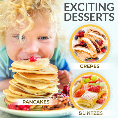 3-in-1 Detachable Electric Crepe and Pancake Maker - Stainless Steel Rotating Household Snack Maker