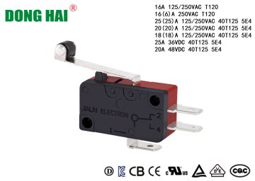 Mini Micro Switch With Long Roller Lever 250VAC