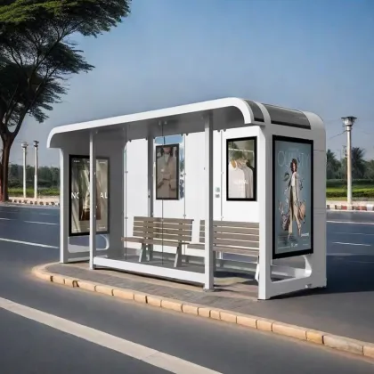 Solar-powered bus stop