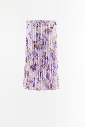 Print woven pleated skirt for Sale