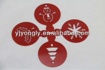 Christmas series stainless steel cappuccino coffee decorating stencil