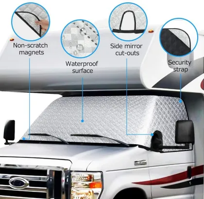 Snow Shield RV Windshield Cover for Class C Ford RV - Snow Shade and Protection