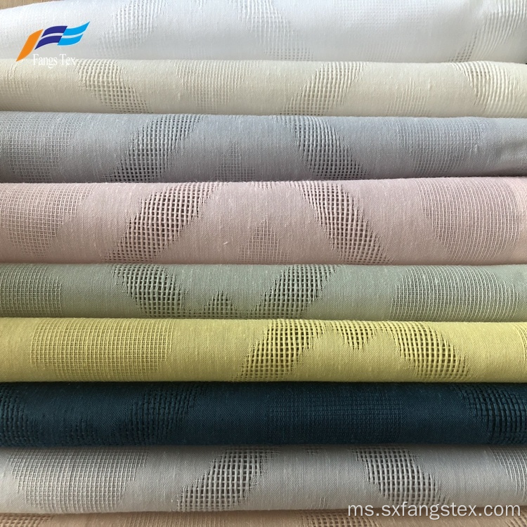 Fabrik Kain Tirai Jacquard Linen Voile Gaya Semula Jadi