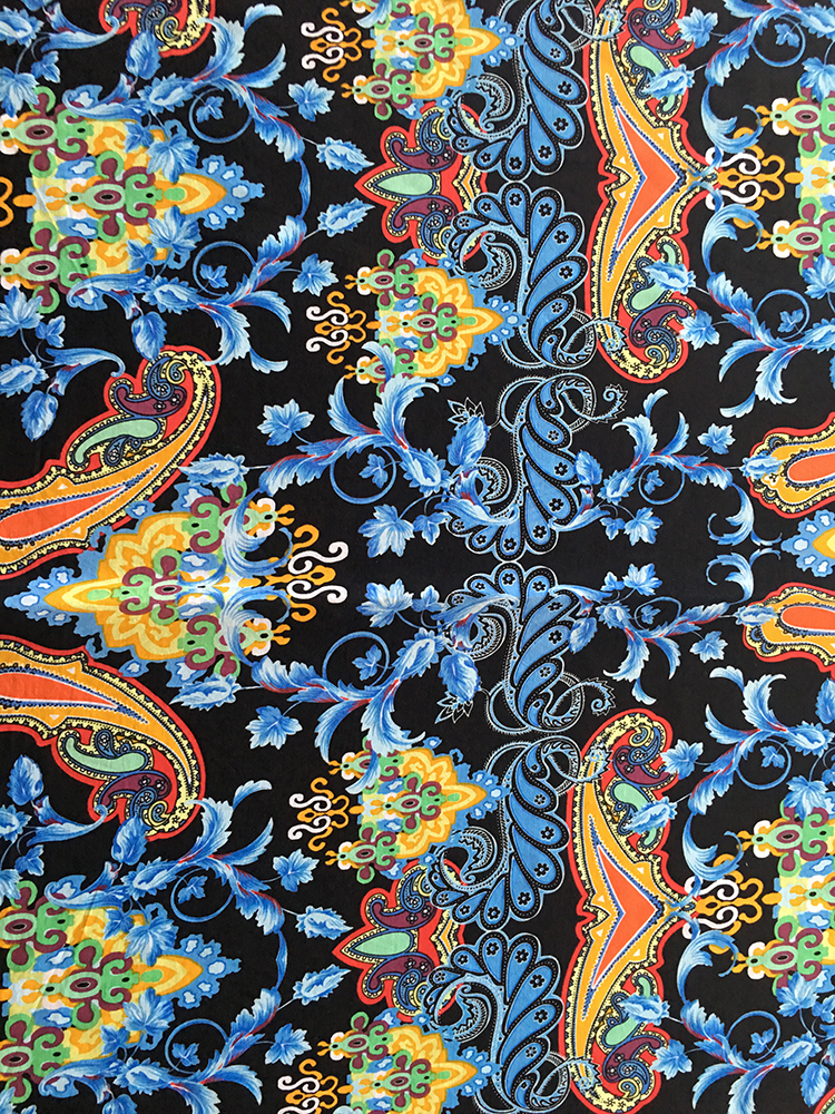 Baroque Design Rayon Poplin shuttle 45S Printing Fabric