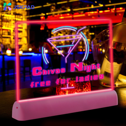 Cartello del menu effetto neon JSKPAD