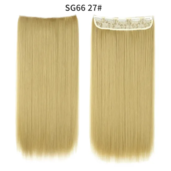 Wholesale Cheap Blonde Long22''Straight Ombre New High Quality 5 Clip Heat Resistant Synthetic Clip In Hair Extensions For Women