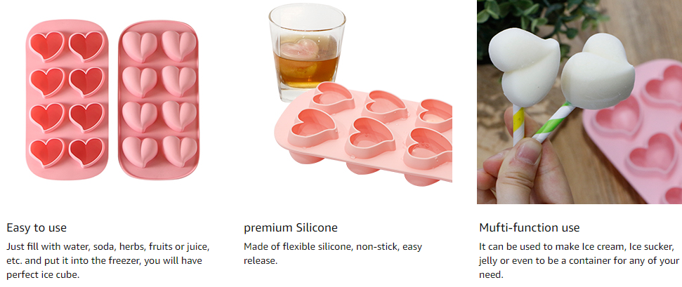 Heart Silicone Ice Cube Trays