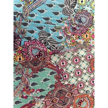 Tissu d&#39;impression Paisley Design Rayon Poplin shuttle 45S