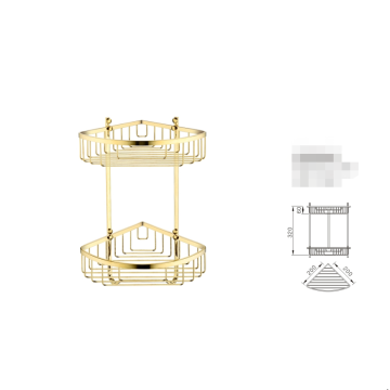 Panier d'angle de salle de bain en or