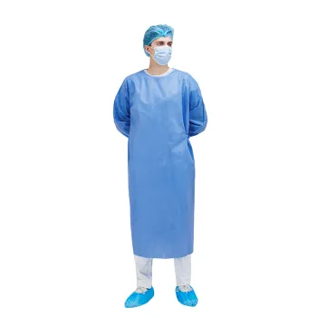 Hospital Surgical Sterile Gown Knitted Cuff Medical Protection Clothing With 2 Hand Towel