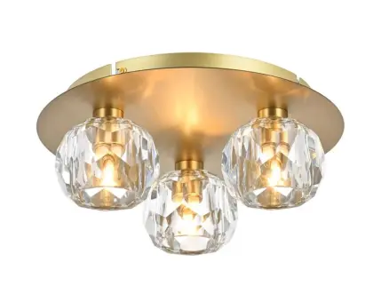 Crystal glass shade ceiling light LED light bulb