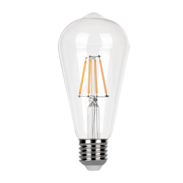 ST64 E27 LED Bulbs: Cheap In-Stock Amber Clear 6W 630lm 2700K Flicker-Free Home Lighting