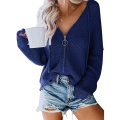 Women Full Zip Up Hooded Knit Cardigan Sweaters