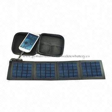 Solar Battery Charger for Mobile Phones, GPS, Digital Devices with 4W Power