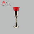 ATO Silver Glass Candle Holder Dekorativ ljusstake