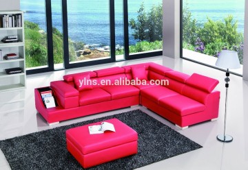 red color microfiber sofa with stool China