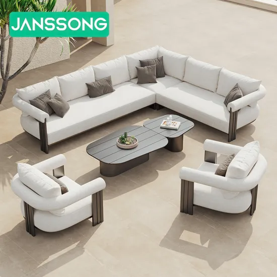 Modern Aluminum L Shape Sofa Set for Outdoor and Garden