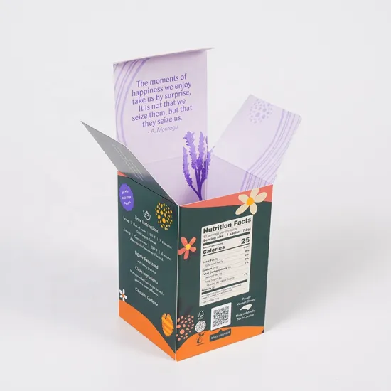 Printed Logo Carton Packaging Box for Craft Candy, Biscuits, and Flower Tea Gifts