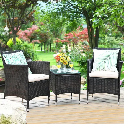 Brown Armchair & Sofa Set: Best Selling Rattan Patio Furniture
