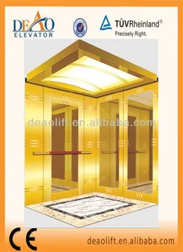 Rose Golden Stainless Steel Ceiling Passenger Elevator