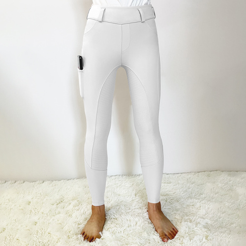 White Kid Equine Breeches Moisture Wicking Tights