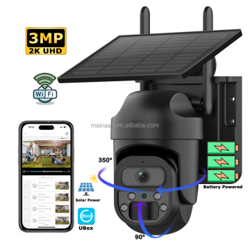 3MP Ubox Wireless WiFi Solar Panel Powered PTZ Surveillance Camera for Long Standby Time