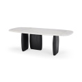 Top Notch Design simplista Design Marble Wax madeira Solid Dining Table Quality