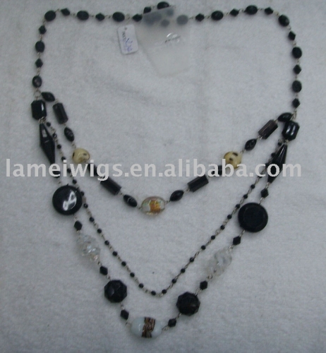 necklace  with colored glaze beads