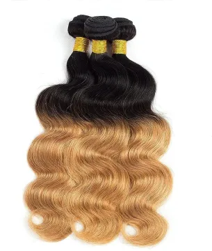 Wholesale 10A Mink Virgin Brazilian Hair Vendor 32 34 30 Inch Bundles Cuticle Aligned Virgin Body Wave Hair Bundles Color 1B/27