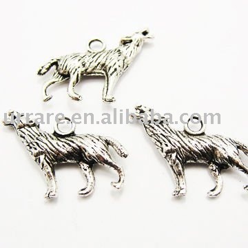 Wolf Shape Alloy Charm for Fashion Jewelry Making