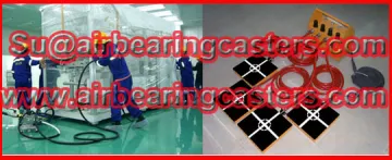 Air caster rigging systems designed to moving heavy duty loads