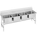 Customized Four Compartment Kitchen Sink With Drainboards