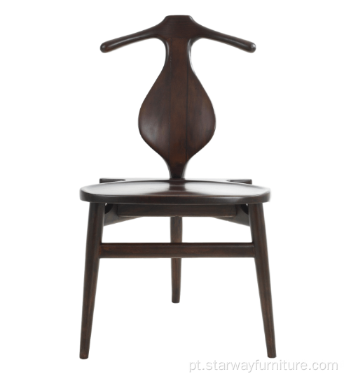 Cadeira de jantar de três pernas de madeira sólida de Hans Wegner