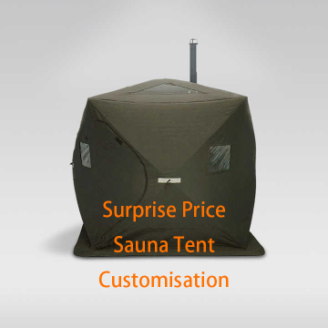 High-Quality Portable Tent Sauna with Stove and Ice Cube Fishing Box
