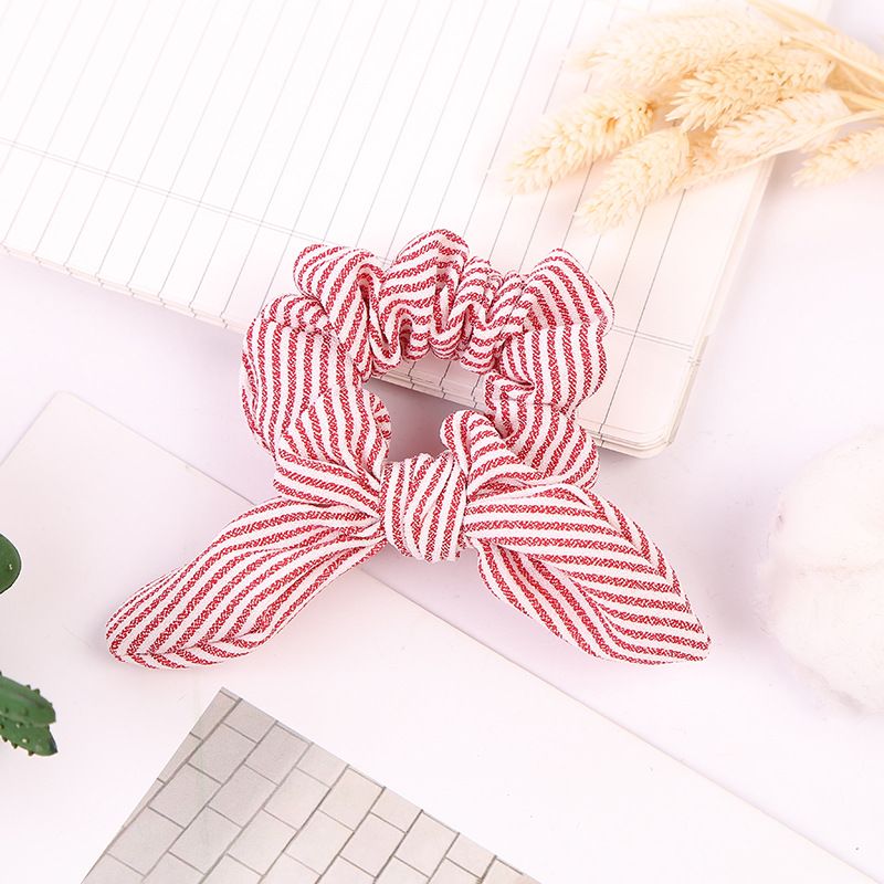 Women Striped Hair Ring Rope Bow knot Scrunchies Ponytail Holder Tie Girl Hairbands Elastic Hair Bands Hair Accessories
