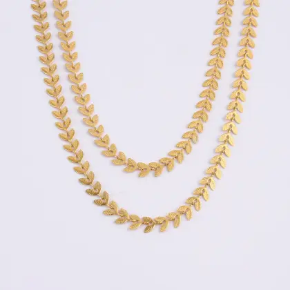 18K Gold Leaf Arrow Chain Anklet - Bohemian Stainless Steel Beach Jewellery for Women