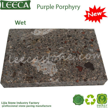 Violet porfido paving stone granite sett