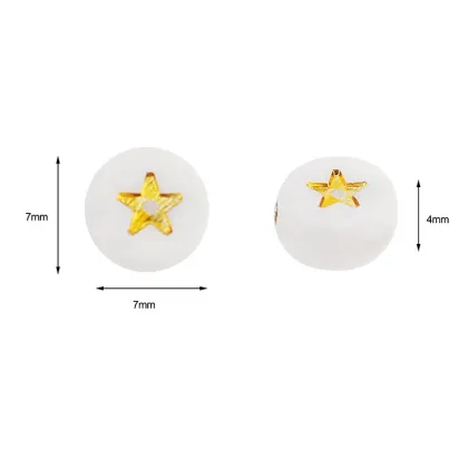700pcs White Acrylic Gold Star Shape Star Beads