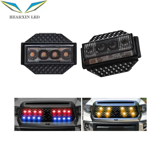 HearxinLED Strobe Lights for Toyota Tundra - Colorful DRL Grid Warning Lamp Amber
