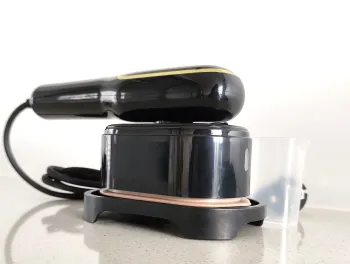 2024 latest black portable steam iron for home and travel use.