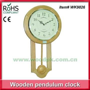 Unique design promotional wooden pendulum wall clock