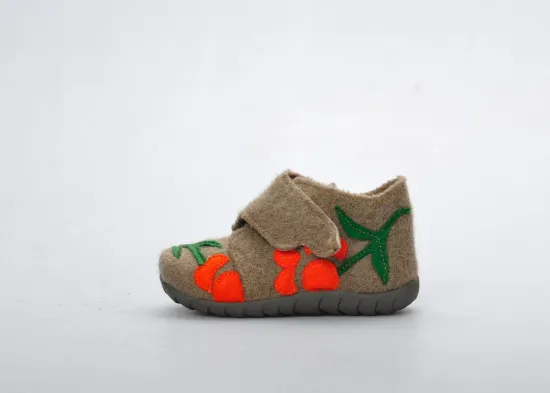 Blue Children Or Kids Wool Slippers Outdoor / Indoor Oem Round Toe