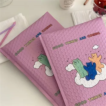 Cute Custom Pink Poly Bubble Mailers Self-Seal Padded Envelopes for Jewelry & Cosmetics