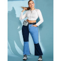 Großhandel blaue Damen flammten Jeans aus