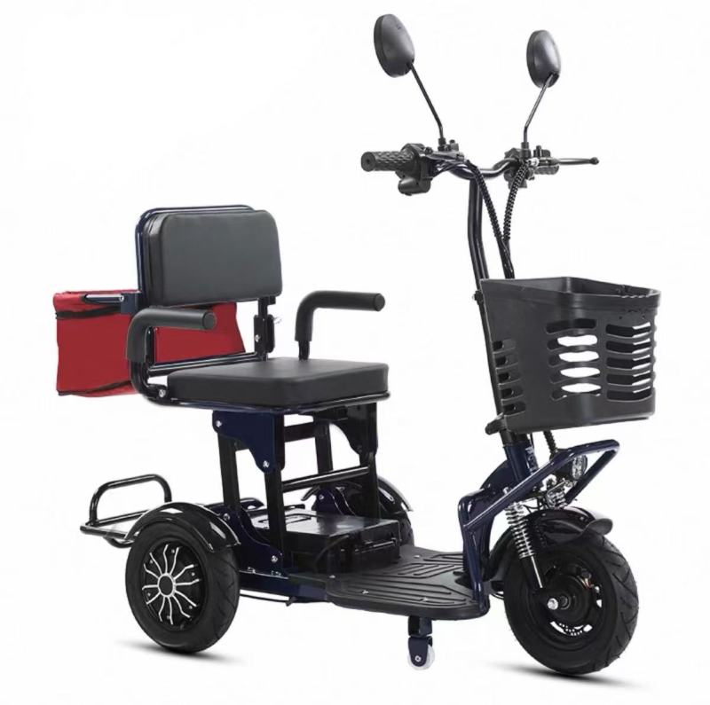 Foldable household electric tricycle