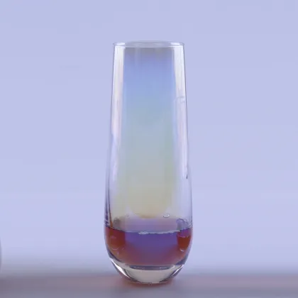 Ion Plating Rainbow Effect Set Glass Wine Glass And Pitcher