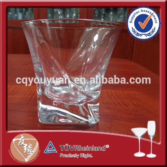 high end quality twisted customized cut 300ml glass tumbler for whisky
