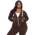 Damen -Trainingsanzug Reißverschluss Hoodie Sweatsuits