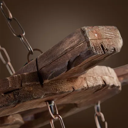 2021 European Indoor Hotel Wedding Lighting: Vintage Rustic Wooden Chandelier