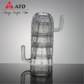 ATO Clear Cactus Shape Drinking Water Glass Cup